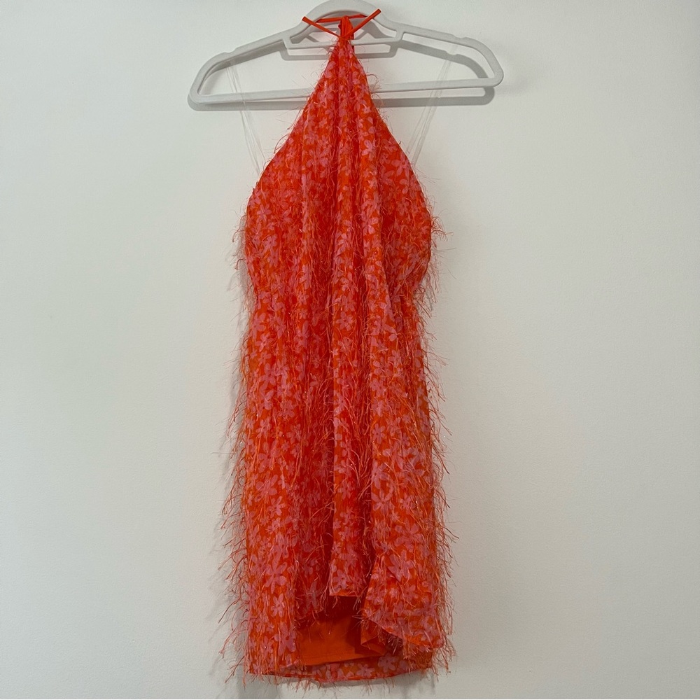 Target, Orange dress with neck tie with fringe